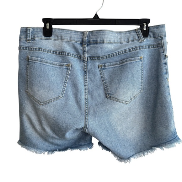 1826 Jeans Bermuda Shorts Womens Plus Size 18 Stretch Denim Distressed Patriotic - Picture 6 of 14